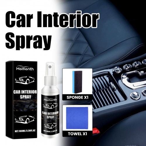 Homonth Versatile Car Interior Plastic Restorer-Refurbishing Repair for Dashboard, Tires & Synthetic Leather Furniture-Easy Application Shine & Protection 100ml